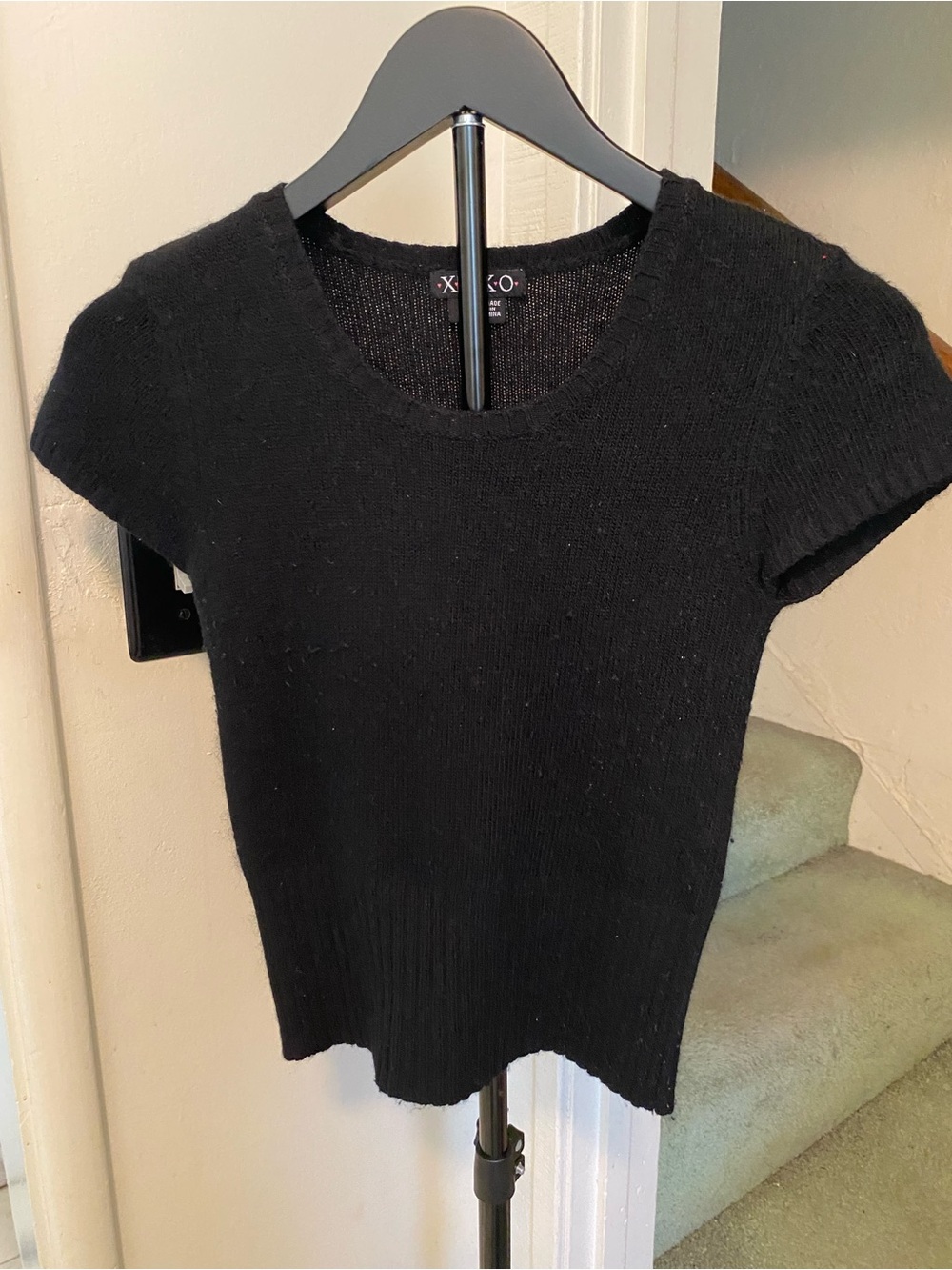 XOXO Black Knit Crewneck Sweater Top, size medium